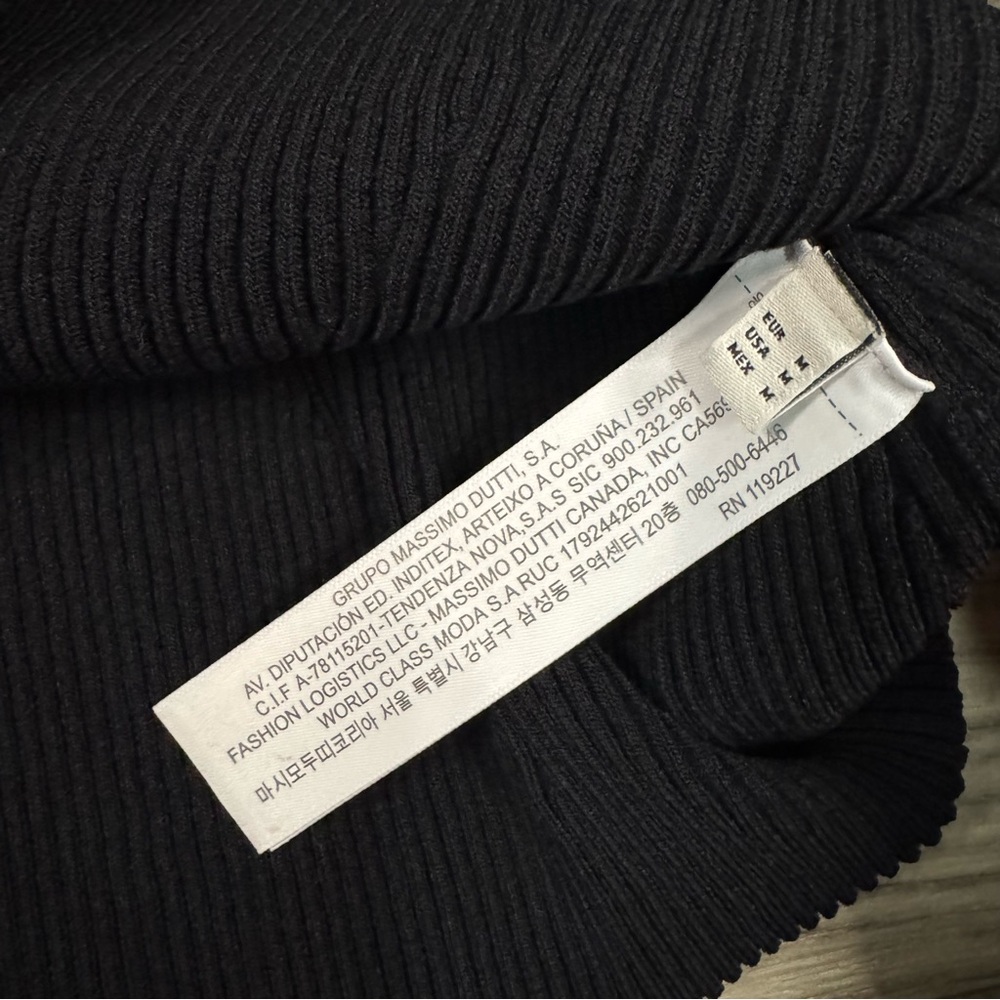 Massimo Dutti Studio Black Sweatheart Neckline Knit Bustier Blouse Size Medium - Picture 5 of 8